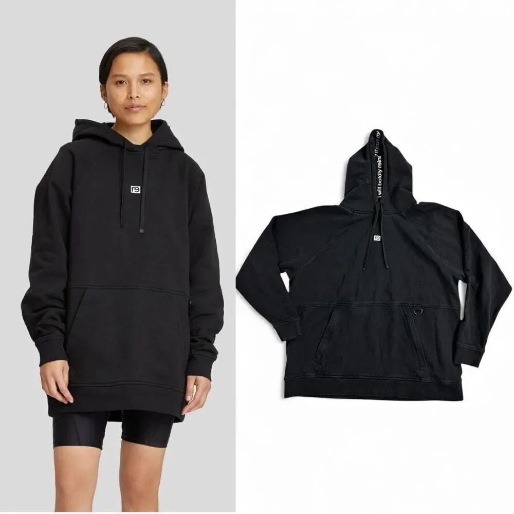 Re-Inc BW Hoodie Black with White Box Logo Size XXL